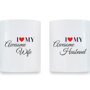 I Love My Awesome Wife & Husband - Couple Coffee Mugs