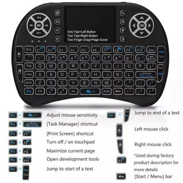 Mini Wireless Keyboard LED Backlit Air Mouse For Smart TV Google Android TV Box_2